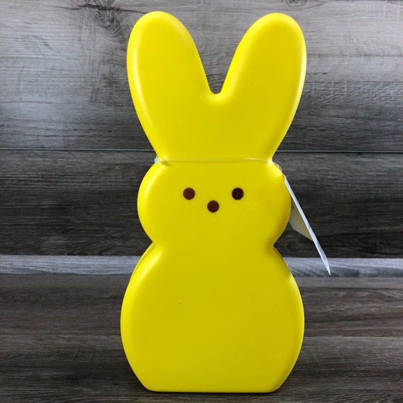 10” Yellow Peeps Blow Mold Plastic Bunny New Battery Operated LED Easter Decor - Picture 1 of 10